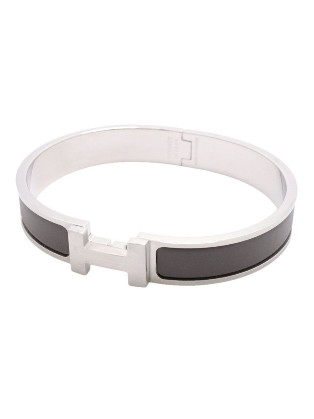 Hermes Bangle Clic HH Metal Silver Gray Bracelet